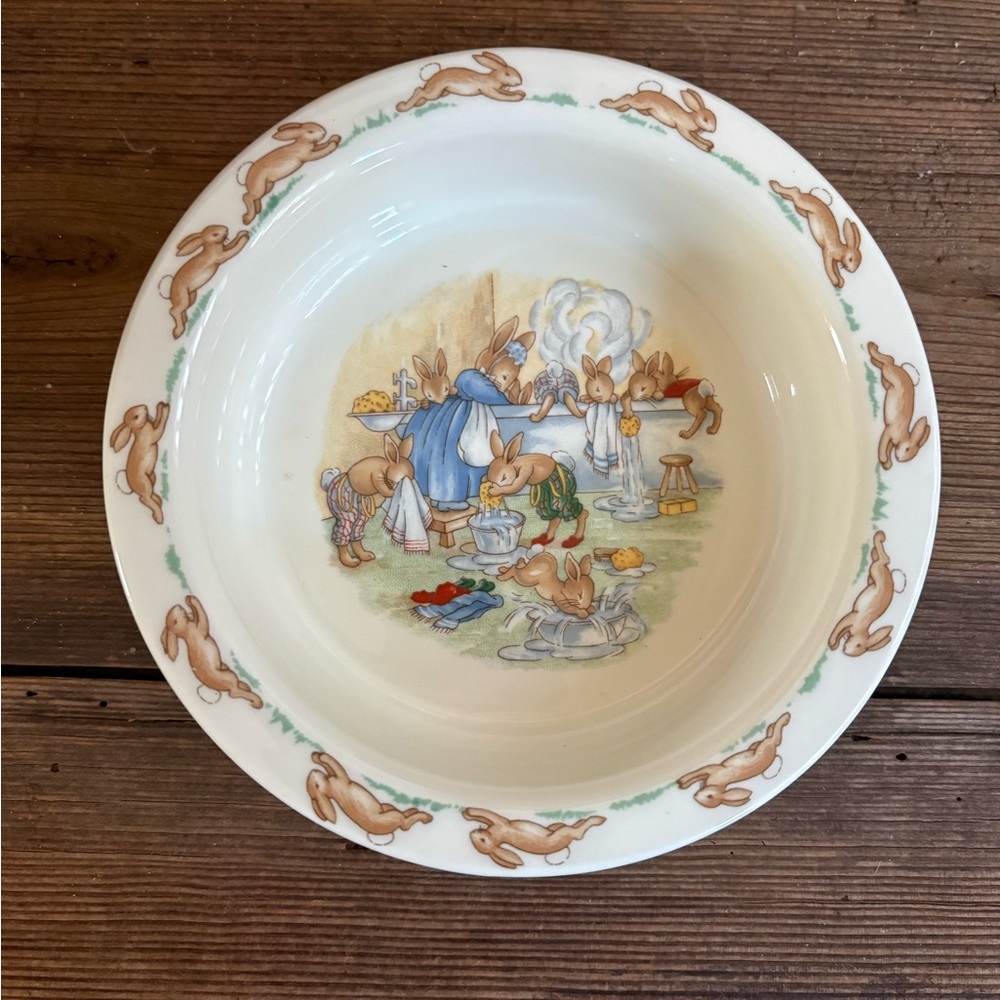 Vintage Ceramic Bowl and cup Bunnykins by Royal Doulton